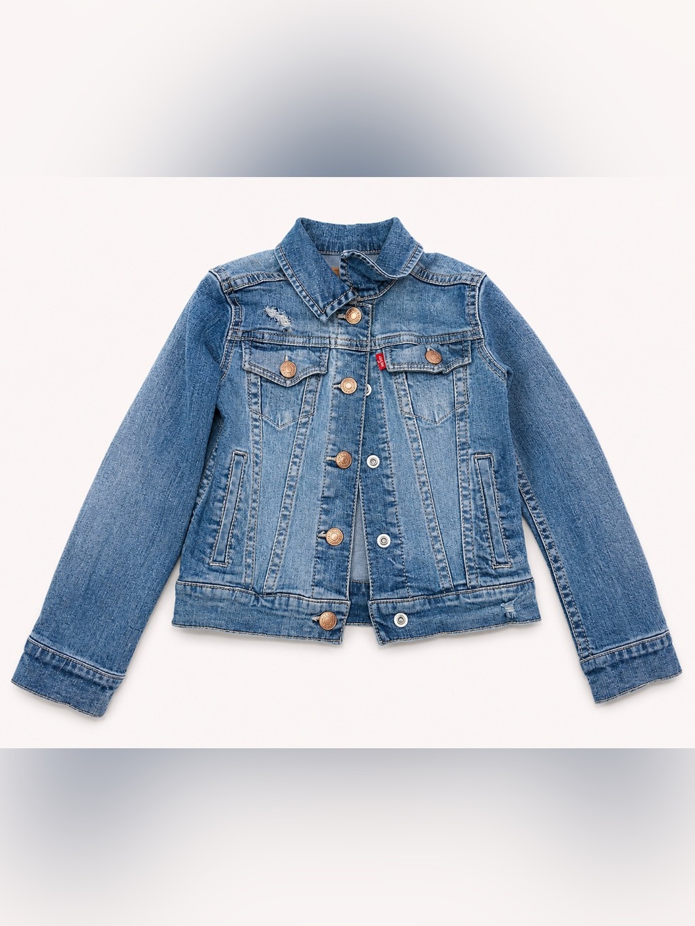 Levi's Kids Washed Blue Denim Jacket with Button Front